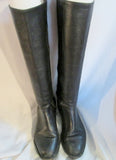 Womens COLE HAAN BRAZIL LEATHER Knee High Heel Riding GoGo Boots 7.5 BLACK