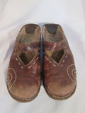 Womens EL NATURALISTA Leather Clogs Shoe Slip-On Mules 8.5 BROWN 39 Slides FROG