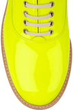 NEW CHRISTIAN LOUBOUTIN HAVANA FLAT BROGUE SHOE 36.5 6 YELLOW NEON Loafer PATENT Leather Womens NIB