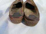 Womens EL NATURALISTA Leather Clogs Shoe Slip-On Mules 8.5 BROWN 39 Slides FROG