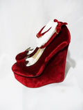 NEW CHARLOTTE OLYMPIA TESSA CAT KITTY WEDGE HEEL Shoe 36.5 6 RED