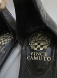 Womens VINCE CAMUTO KASTERN Leather Sandal SHOE 7.5 BLACK GOLD HINGE Punk