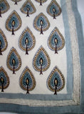 NEW Set ANOKHI 43X43 PRINTED CLOTH NAPKIN Table Decor WHITE BLUE CYPRESS BOHO Entertaining