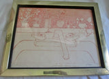 Vintage 1969 SIGNED PEPPI / PIPPI "THE SINK" LITHOGRAPH Frame Picture ART PINK WHITE