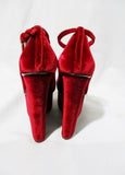NEW CHARLOTTE OLYMPIA TESSA CAT KITTY WEDGE HEEL Shoe 36.5 6 RED