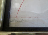 Vintage 1969 SIGNED PEPPI / PIPPI "THE SINK" LITHOGRAPH Frame Picture ART PINK WHITE