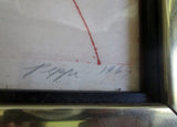 Vintage 1969 SIGNED PEPPI / PIPPI "THE SINK" LITHOGRAPH Frame Picture ART PINK WHITE