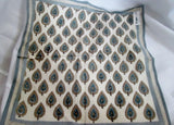 NEW Set ANOKHI 43X43 PRINTED CLOTH NAPKIN Table Decor WHITE BLUE CYPRESS BOHO Entertaining
