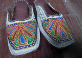 Womens LEATHER Sandal Slip On Shoes Mule Embroider Slipper Ethnic Asia WHITE 6
