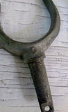 Vtg Set Heavy Galvanized Metal #0 RIBBED HORN OARLOCKS Oar Lock + Mount Socket