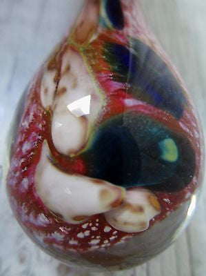 Vtg 9" Millefiori Handmade Blown German Window Studio Glass Drop Abstract Art