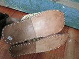 Womens LEATHER Sandal Slip On Shoes Mule Embroider Slipper Ethnic Asia WHITE 6