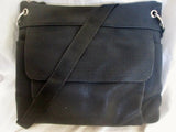URBAN OXIDE Shoulder Bag Man Purse Messenger Crossbody BLACK Vegan RUBBER L