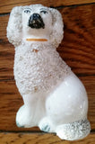 Vtg Antique Mini 3.5" STAFFORDSHIRE DOG POODLE England Ceramic Figurine Porcelain