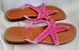Womens KRISTEN'S KLOSET STARFISH Leather Sandal Flip Flop Thong Slide 10 PINK BEAD