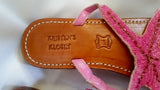 Womens KRISTEN'S KLOSET STARFISH Leather Sandal Flip Flop Thong Slide 10 PINK BEAD