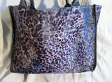 NIEMAN MARCUS PURPLE Leopard Cheetah Panther TOTE Market Bag Shopper Vegan Beach Book