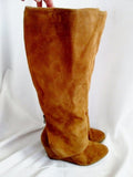 Womens JESSICA SIMPSON RALLIE Suede Leather Sheath Boot BROWN 10 Wedge Heel