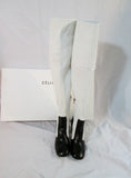 NEW Womens CELINE PARIS Leather Thigh High Boot 70 ITALY 36 6 WHITE BLACK