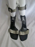 Womens CARLOS SANTANA SILVER CHAIN Sandals High Heel 8.5 Steampunk