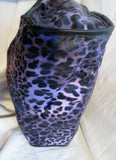 NIEMAN MARCUS PURPLE Leopard Cheetah Panther TOTE Market Bag Shopper Vegan Beach Book