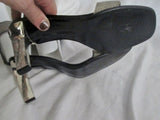 Womens CARLOS SANTANA SILVER CHAIN Sandals High Heel 8.5 Steampunk
