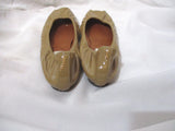 LANVIN Peep Toe Patent Leather Classic Ballet Flat Shoe 36.5 Slipper BEIGE