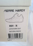 NEW PIERRE HARDY JUTA/GUM CALF Sneaker TRAINER Shoe 35 5.5 NATURAL WHITE