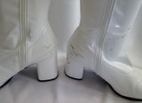 Womens FUNTASMA Faux Leather Clingy High Heel GOGO Boots FETISH WHITE 8