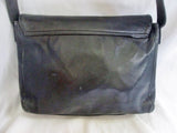 PERLINA NEW YORK Leather Shoulder Bag Handbag Satchel Flap Bag BLACK Crossbody