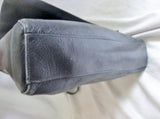 PERLINA NEW YORK Leather Shoulder Bag Handbag Satchel Flap Bag BLACK Crossbody