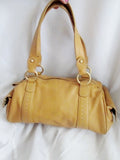 SIGRID OLSEN Leather Stitch Western Tote Bag Satchel Purse COGNAC BROWN M