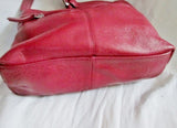 STONE MOUNTAIN leather satchel shoulder bag hobo purse RED CHERRY boho