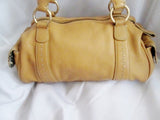 SIGRID OLSEN Leather Stitch Western Tote Bag Satchel Purse COGNAC BROWN M