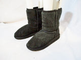 Kids Girls UGG AUSTRALIA 5251 CLASSIC SHORT Suede BOOTS Shoe BLACK 3
