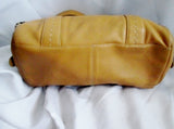 SIGRID OLSEN Leather Stitch Western Tote Bag Satchel Purse COGNAC BROWN M