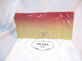 PRADA Seen Sex  In The City Movie Bag Purse Pink Cream Beige Ombré Patent Leather Italy Clutch