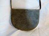 VALENTINO GARAVANI Crossbody Suede Bag Purse GRAY Python Snake BROWN Leather