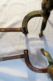Vintage Brass Set Pair ANDIRONS FIRE DOG LOG HOLDERS FIREPLACE Antique