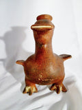 Signed ARMANDO MEXICAN MEXICO Ceramic Sculpture Folk Art Primitive DUCK Ethnic BIRD Terra Cotta