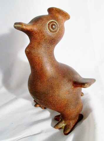 Signed ARMANDO MEXICAN MEXICO Ceramic Sculpture Folk Art Primitive DUCK Ethnic BIRD Terra Cotta