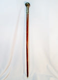 Vintage Carved Crafted Wood Walking Stick Cane Removable Metal Top Travel Hiking Trekking Folk Art