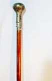 Vintage Carved Crafted Wood Walking Stick Cane Removable Metal Top Travel Hiking Trekking Folk Art