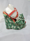 NEW CHARLOTTE OLYMPIA MEREDITH WEDGE HEEL Shoe 36 6 GREEN CAPRETTO