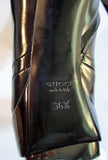 NEW GUCCI ITALY LEATHER Fetish Runway Tall Stiletto BOOT BLACK 36.5 6