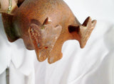 Signed ARMANDO MEXICAN MEXICO Ceramic Sculpture Folk Art Primitive DUCK Ethnic BIRD Terra Cotta
