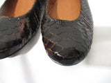 NEW LANVIN Leather Classic PYTHON Ballet Flat Shoe 36.5 Slipper BURGUNDY RED