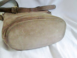 Pebbled SUEDE LEATHER Satchel Hobo Bag Bucket Sling BROWN BEIGE Hipster Boho