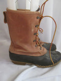 Mens L.L. BEAN BOOTS USA DUCK Rubber Leather Rain Snow Duck BROWN 10 Nubuck