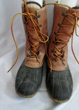 Mens L.L. BEAN BOOTS USA DUCK Rubber Leather Rain Snow Duck BROWN 10 Nubuck